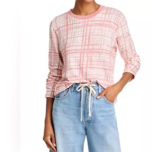 ATM Anthony Thomas Melillo Crosshatch Slub Jersey Long Sleeve Crop Tee Women's M